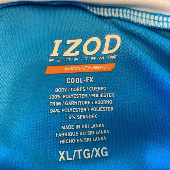 Izod PerformX Movement Cool-Fx Blue White XL Womens Short Sleeve Active Wear - Picture 4 of 6